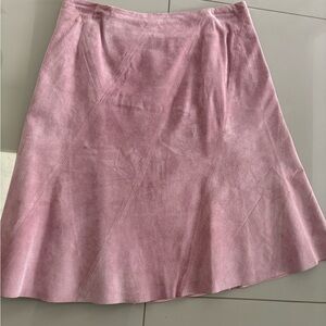 Danier Suede Soft Pink A-Line Skirt